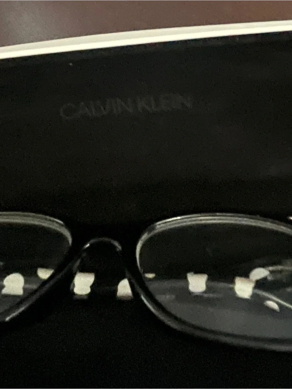 Calvin Klein White Hard Eyeglass Case